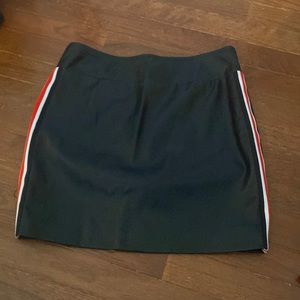 American Threads mini leather skirt with stripped on side